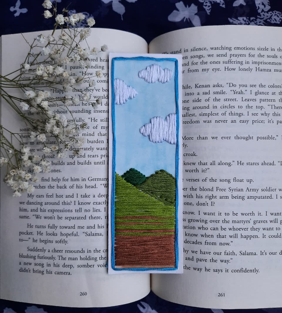 Paradise Sky- Hand-Stitched Bookmark