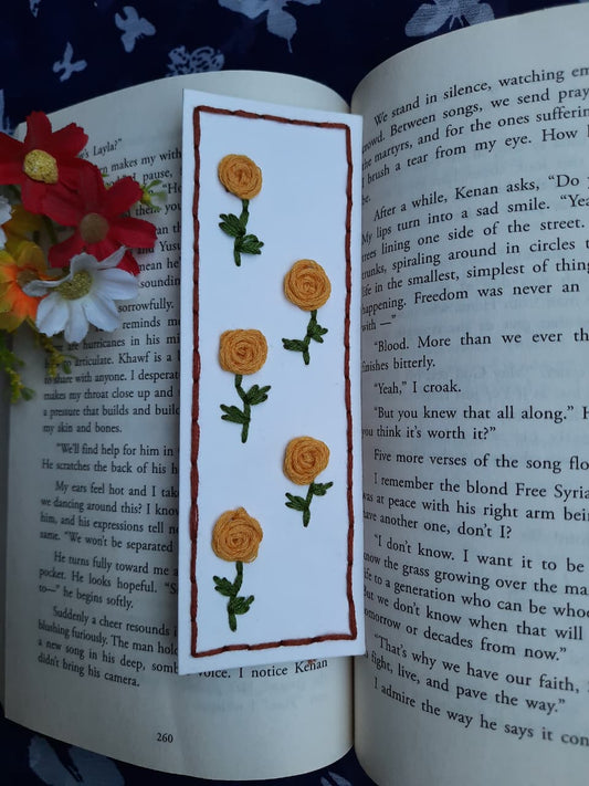 Pretty Yellow - Hand Stitched Bookmark