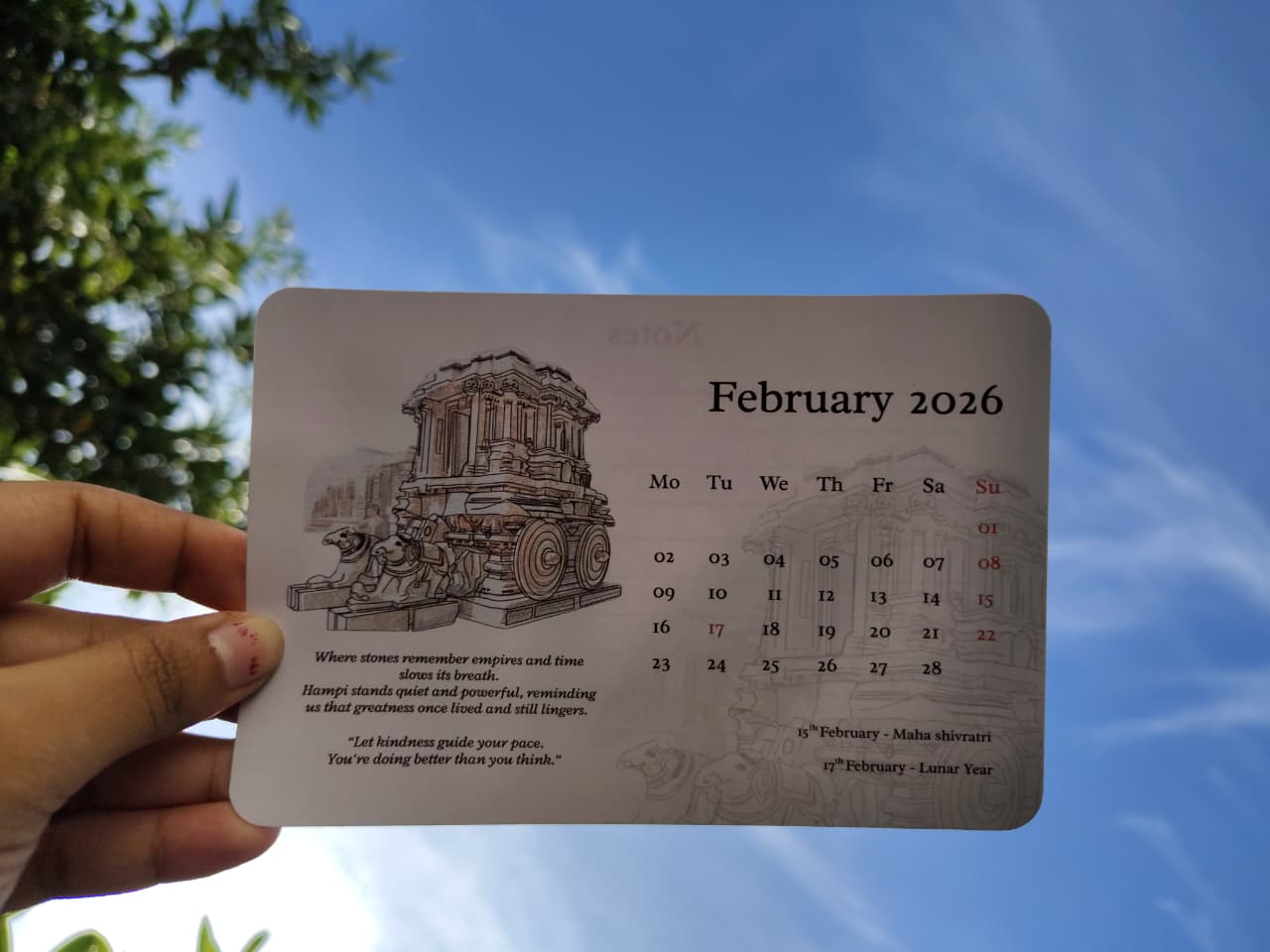 2026 Desk Calendar