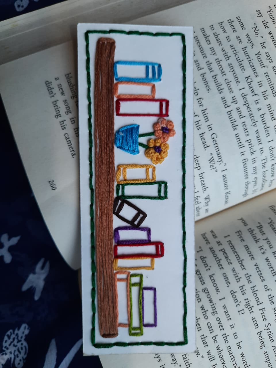 Bookshelf - Hand-Stitched Bookmark