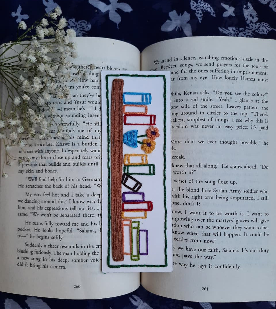 Bookshelf - Hand-Stitched Bookmark