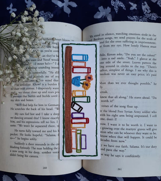 Bookshelf - Hand-Stitched Bookmark