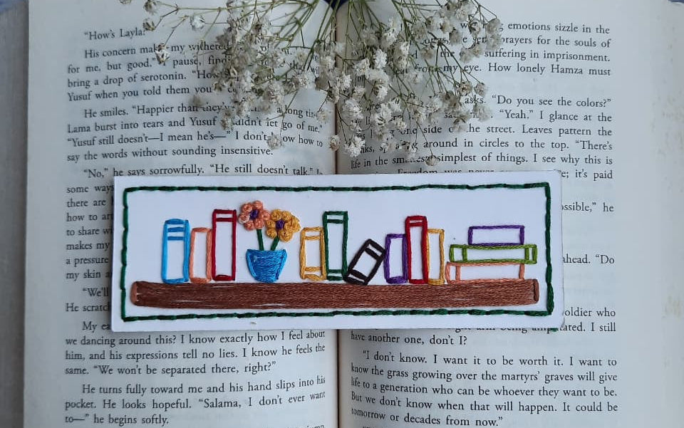 Bookshelf - Hand-Stitched Bookmark