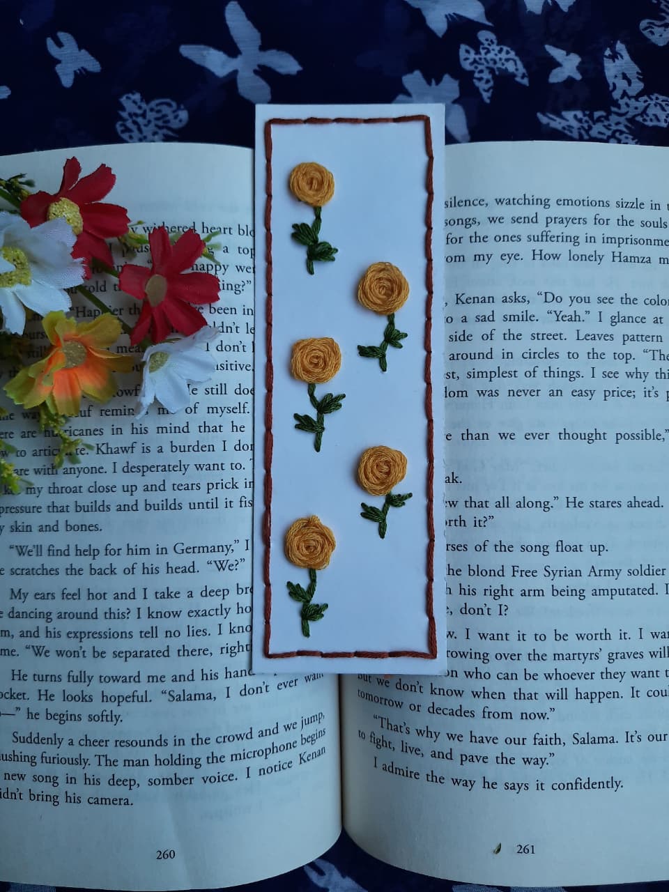 Pretty Yellow - Hand Stitched Bookmark