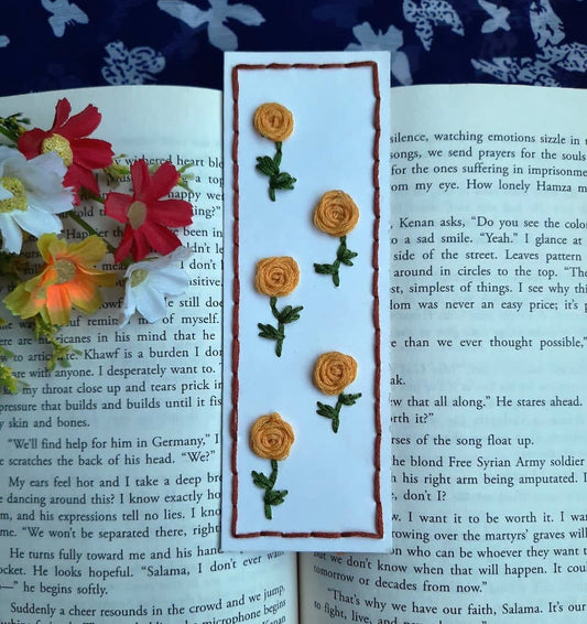 Pretty Yellow - Hand Stitched Bookmark
