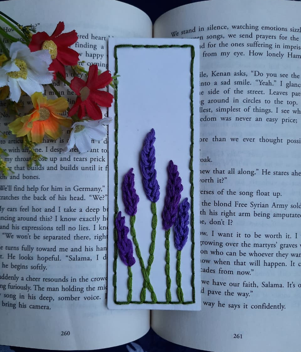 Lavender - Hand-Stitched Bookmark