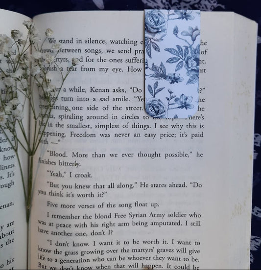 Blue Rose - Magnetic Bookmark.