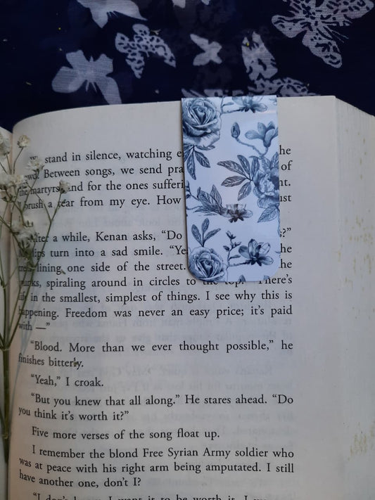 Blue Rose - Magnetic Bookmark.