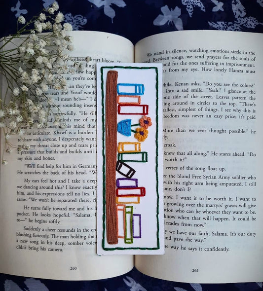 Bookshelf - Hand-Stitched Bookmark